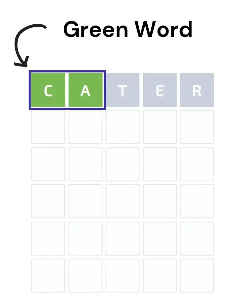 Cowordle step 1 Green Word